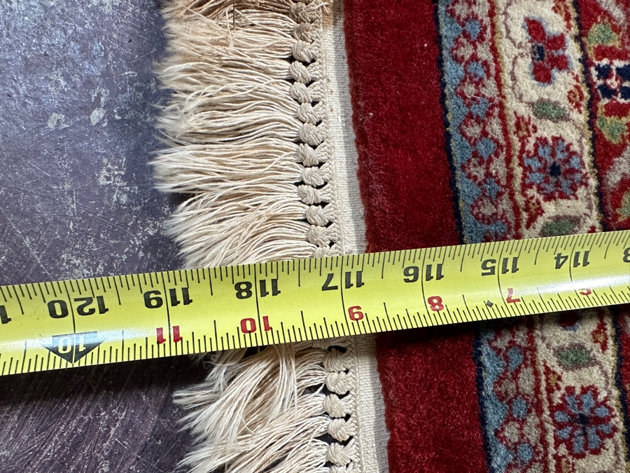 Hand Knotted Wool Persian Area Rug Made In India With Staining On One End 75 X 118 [Photo 13]