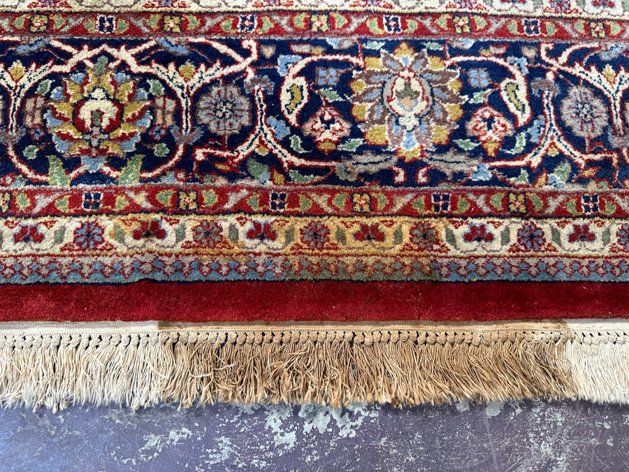Hand Knotted Wool Persian Area Rug Made In India With Staining On One End 75 X 118 [Photo 8]