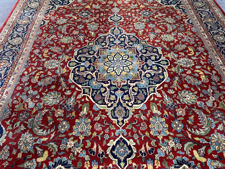 Hand Knotted Wool Persian Area Rug Made In India With Staining On One End 75 X 118 [Photo 6]