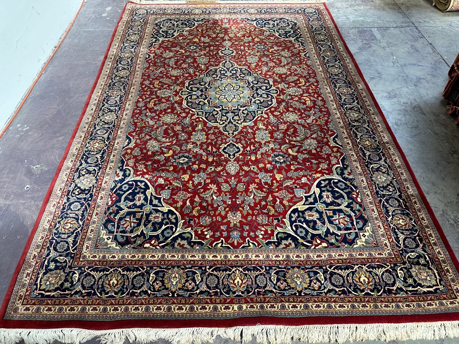 Hand Knotted Wool Persian Area Rug Made In India With Staining On One End 75 X 118 [Photo 2]