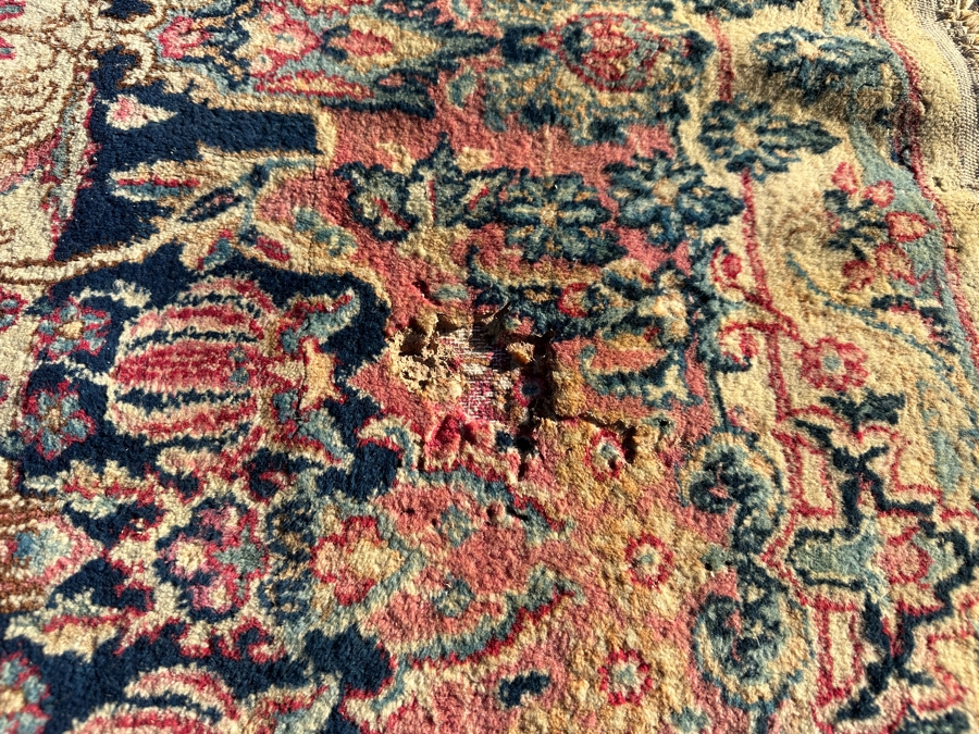 Large Hand Knotted Wool Persian Area Rug Made In Iran - See Photos For Damage 116 X 172 [Photo 7]