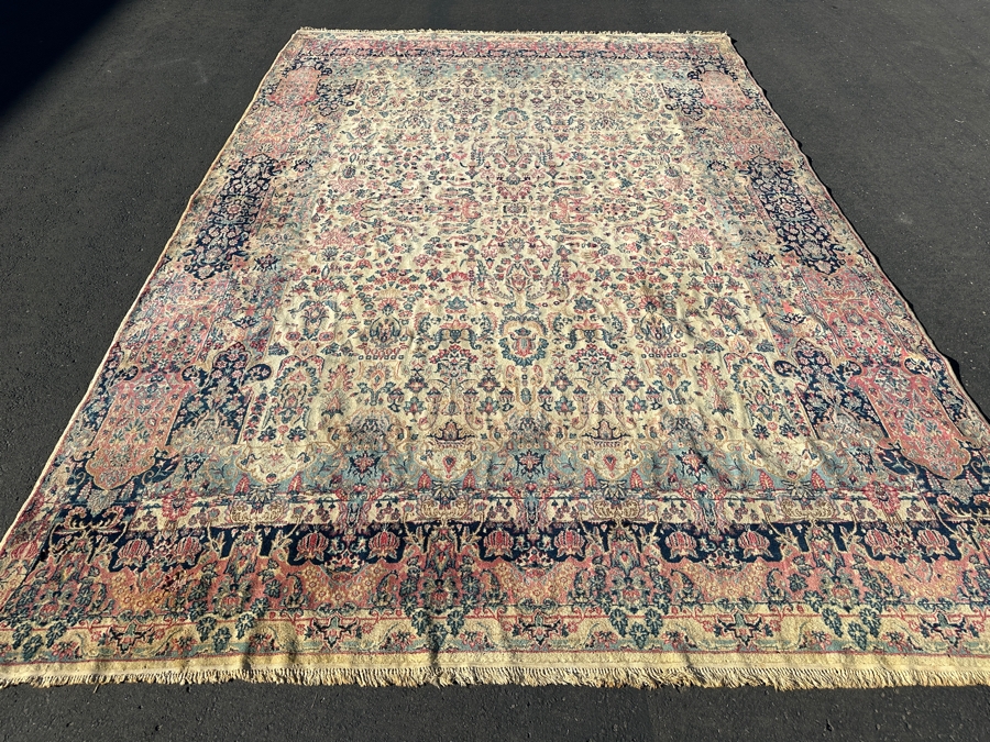 Large Hand Knotted Wool Persian Area Rug Made In Iran - See Photos For Damage 116 X 172 [Photo 2]
