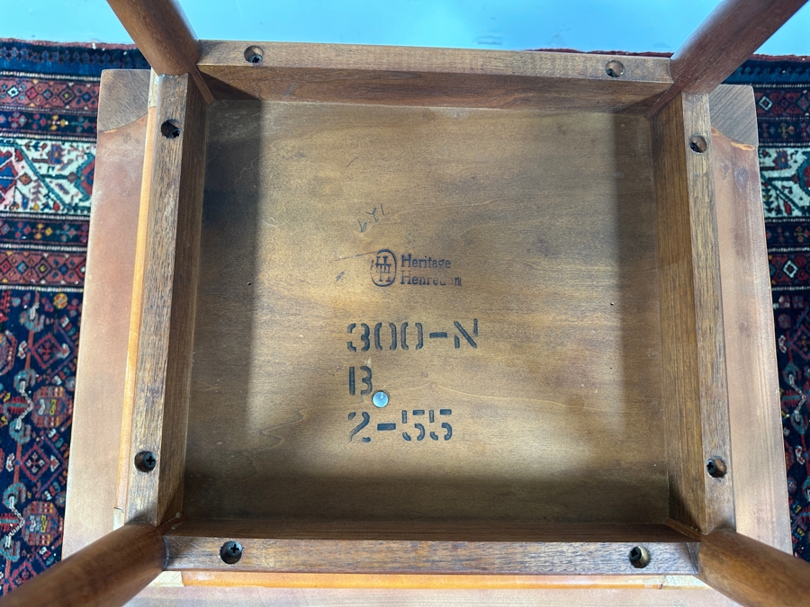 Vintage Mid-Century Modern 1955 Heritage Henredon Nesting Tables With Leather Tops 20W X 17D X 21H [Photo 11]