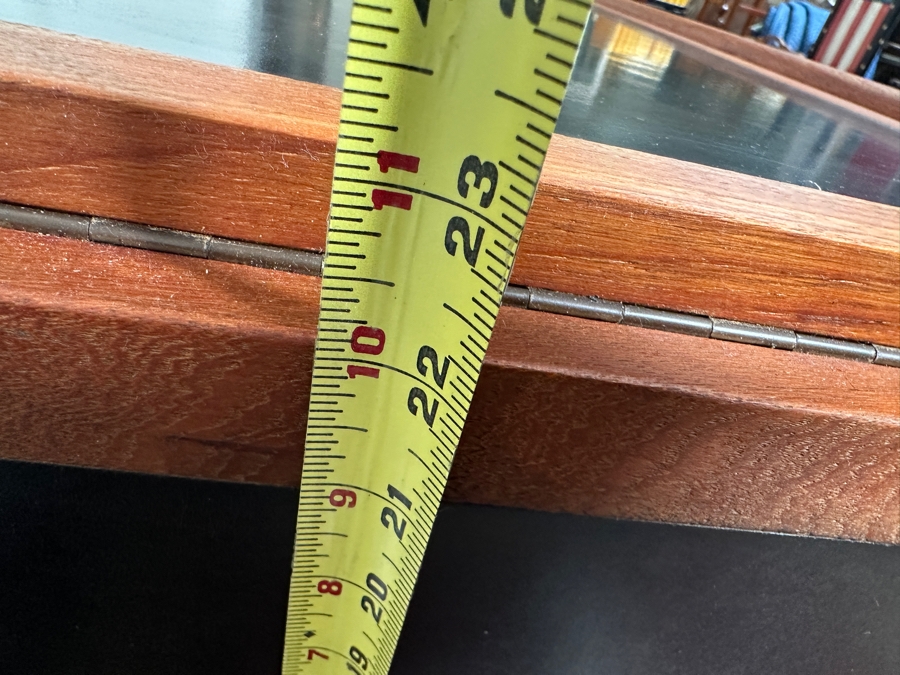 Vintage Mid-Century Modern Falster Mobelfabrik Drop-Leaf Rolling Bar Cart In Teak (2 Legs Have Hairline Cracks - See Photos) 35W X 21D X 34.5H With 22' Expandable Leaf [Photo 19]