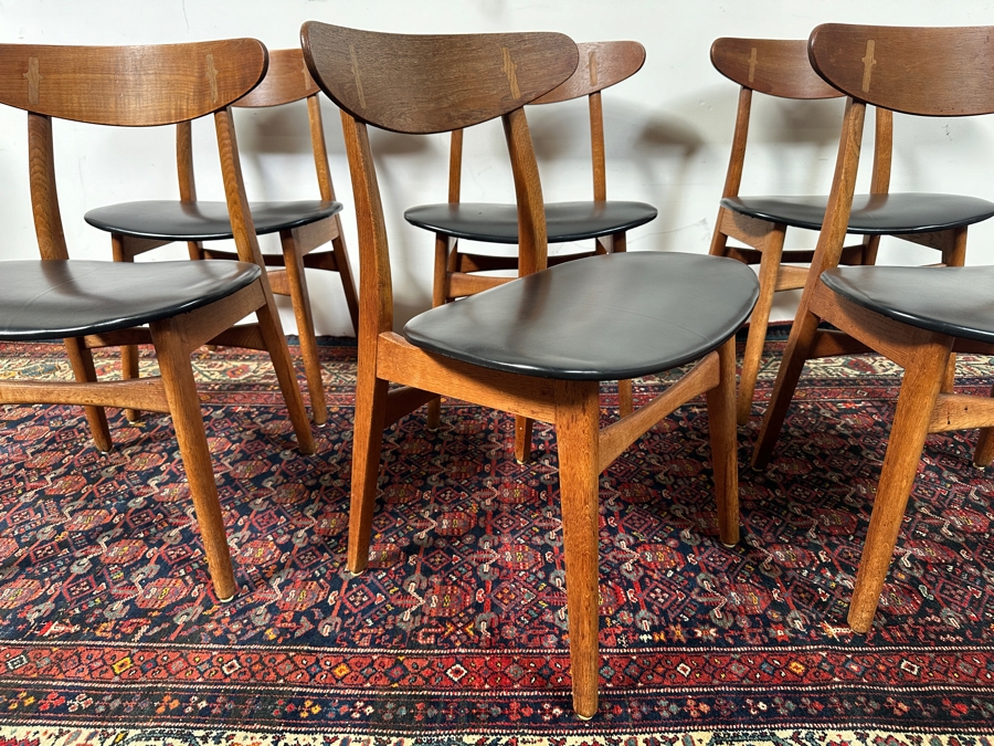 Six Signed Mid-Century Modern Carl Hansen & Son Danish Modern Chairs Designed By Hans J. Wegner Model CH 30 [Photo 4]
