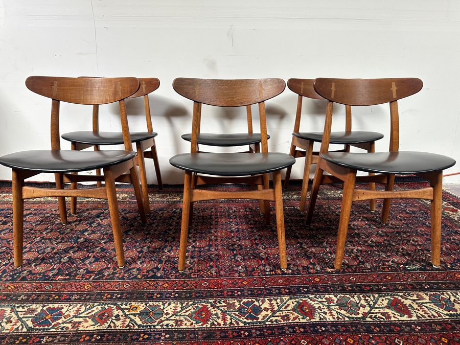 Six Signed Mid-Century Modern Carl Hansen & Son Danish Modern Chairs Designed By Hans J. Wegner Model CH 30 [Photo 12]
