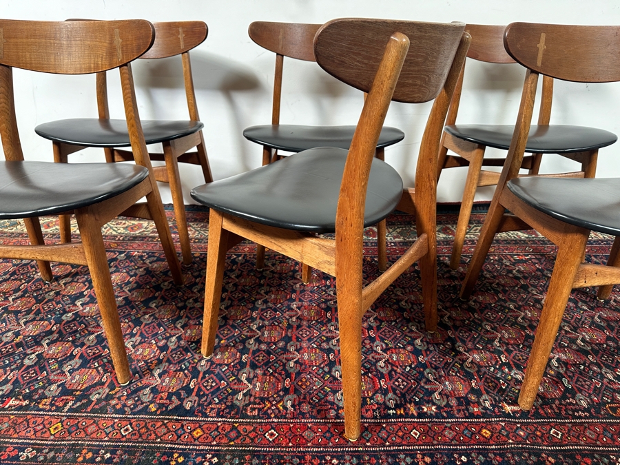 Six Signed Mid-Century Modern Carl Hansen & Son Danish Modern Chairs Designed By Hans J. Wegner Model CH 30 [Photo 7]