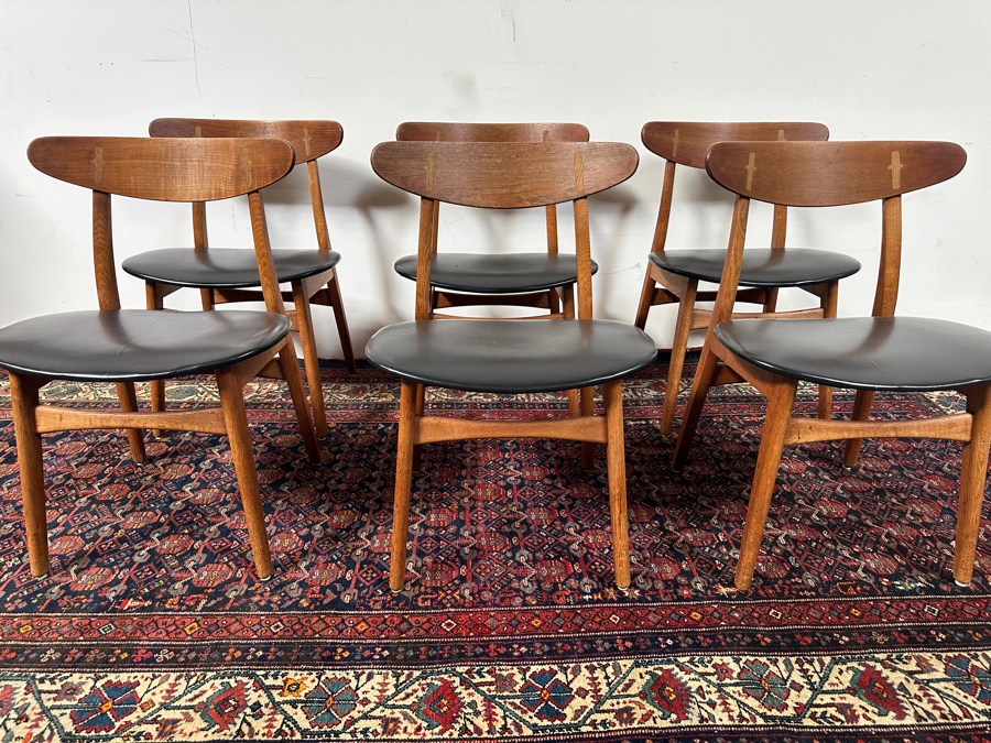 Six Signed Mid-Century Modern Carl Hansen & Son Danish Modern Chairs Designed By Hans J. Wegner Model CH 30 [Photo 13]