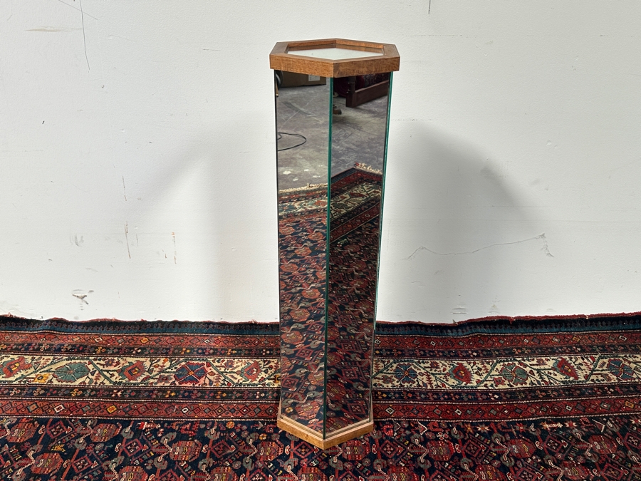 Vintage Mirrored Pedestal Table 10W X 37H [Photo 2]