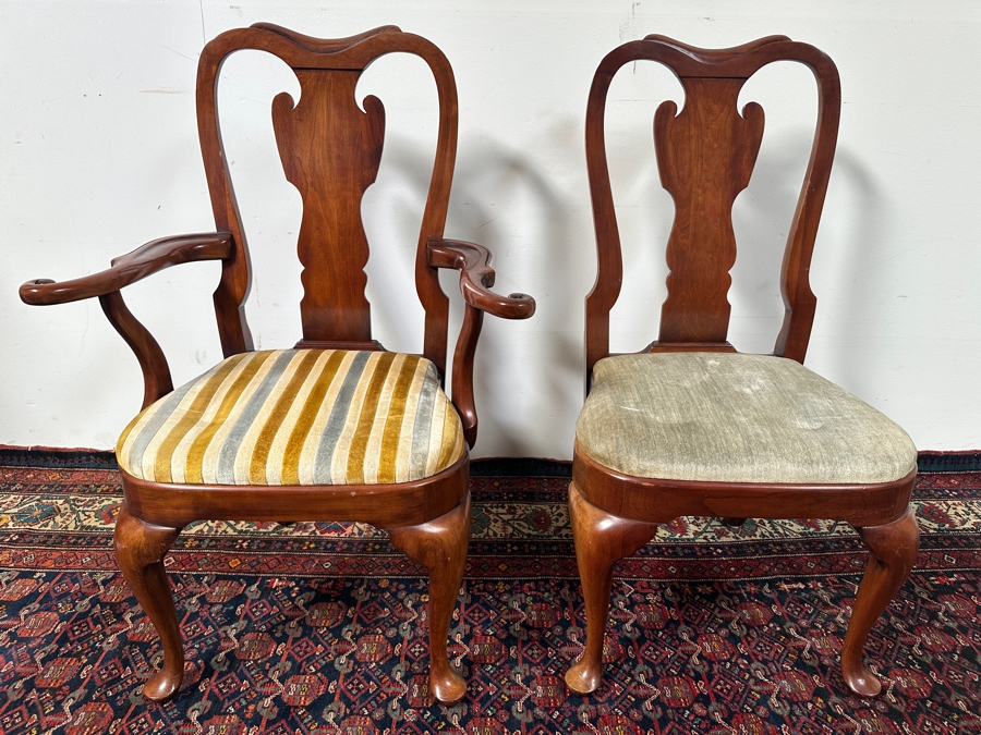 Pair Of Statton Furniture Centennial Cherry Side Chairs [Photo 3]