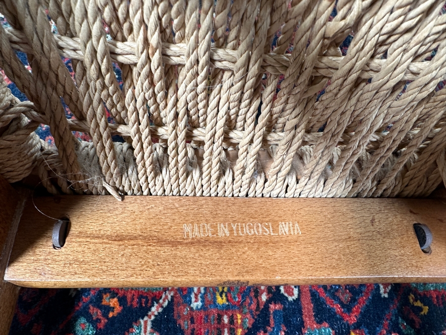 Vintage Mid-Century Modern Barstool Made In Yugoslavia (Need Re-roping) 29H [Photo 5]