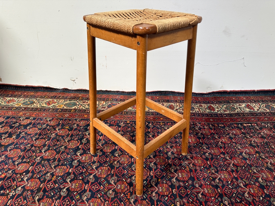 Vintage Mid-Century Modern Barstool Made In Yugoslavia (Need Re-roping) 29H [Photo 4]