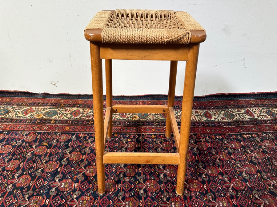 Vintage Mid-Century Modern Barstool Made In Yugoslavia (Need Re-roping) 29H [Photo 2]