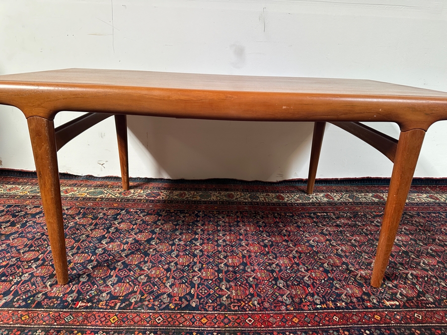 Vintage Mid-Century Danish Modern Johannes Andersen Teak Hidden Leaf Dining Table 67L (120.5L With Leaves In) X 35W X 29H - See Photos [Photo 6]