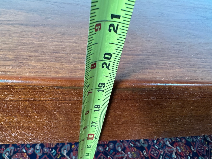 Custom Mid-Century Modern Teak Bow Front Coffee Table With Built-In Sliding Trays On Both Ends 69W X 28D X 19H [Photo 13]