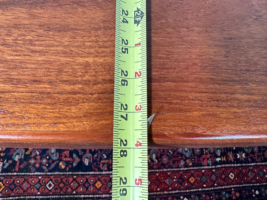 Custom Mid-Century Modern Teak Bow Front Coffee Table With Built-In Sliding Trays On Both Ends 69W X 28D X 19H [Photo 12]