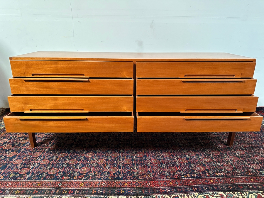 Custom Mid-Century Modern Teak 8-Drawer Chest Of Drawers Dresser 72W X 19D X 31H [Photo 6]