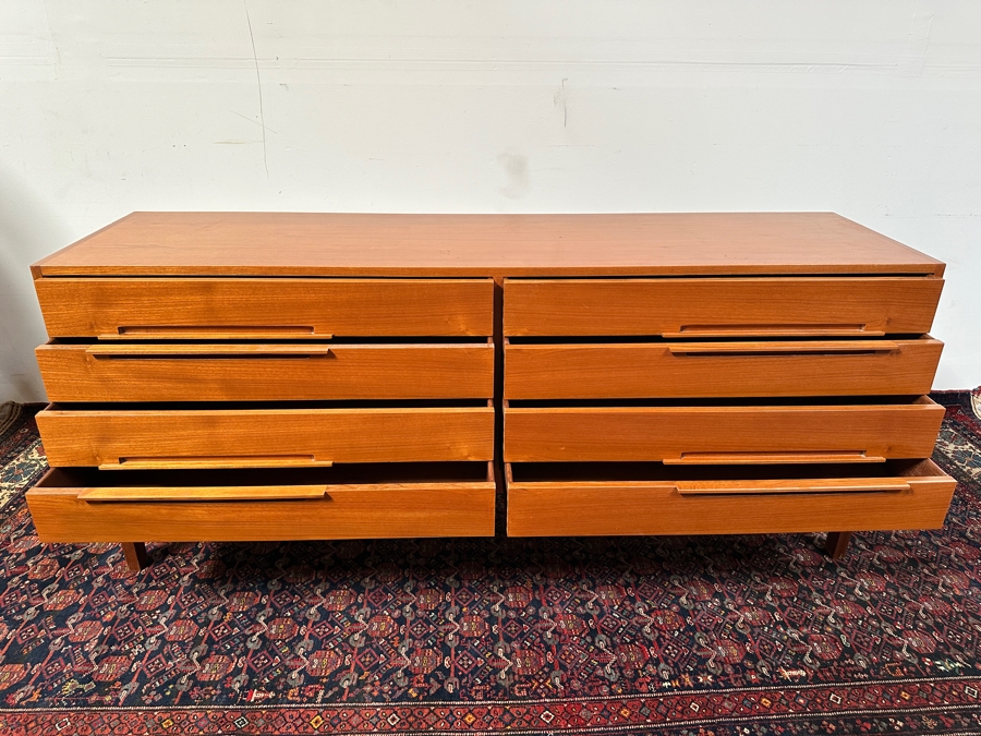 Custom Mid-Century Modern Teak 8-Drawer Chest Of Drawers Dresser 72W X 19D X 31H [Photo 8]