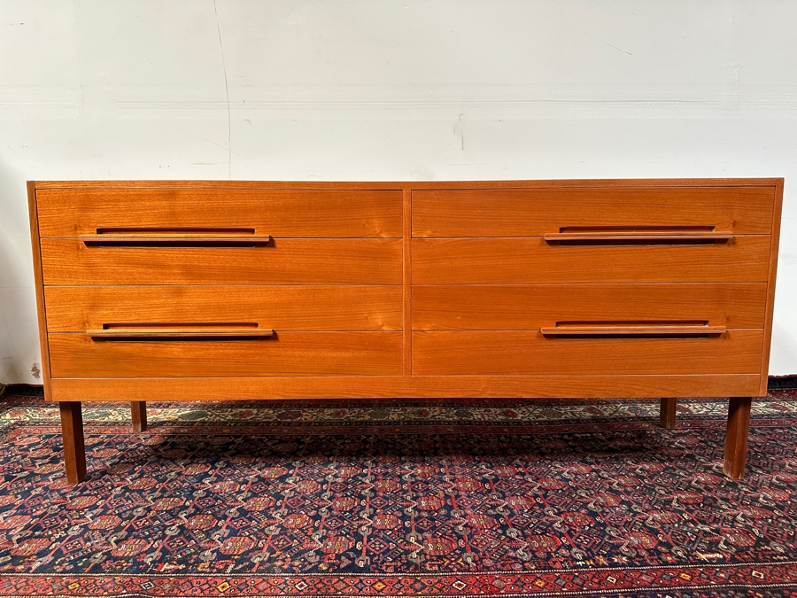 Custom Mid-Century Modern Teak 8-Drawer Chest Of Drawers Dresser 72W X 19D X 31H [Photo 2]