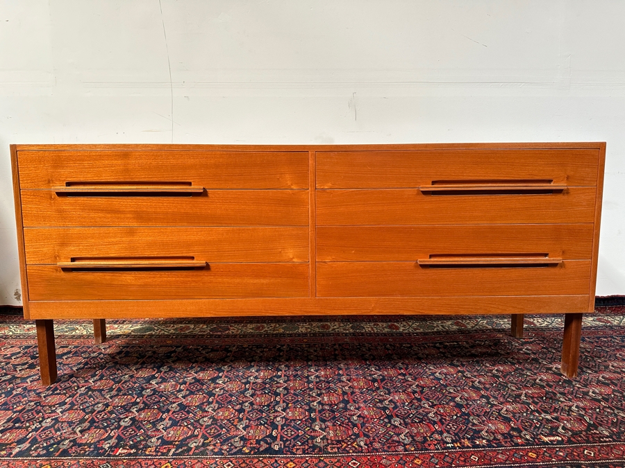 Custom Mid-Century Modern Teak 8-Drawer Chest Of Drawers Dresser 72W X 19D X 31H [Photo 3]