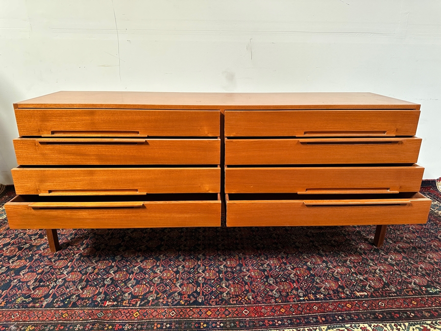 Custom Mid-Century Modern Teak 8-Drawer Chest Of Drawers Dresser 72W X 19D X 31H [Photo 7]