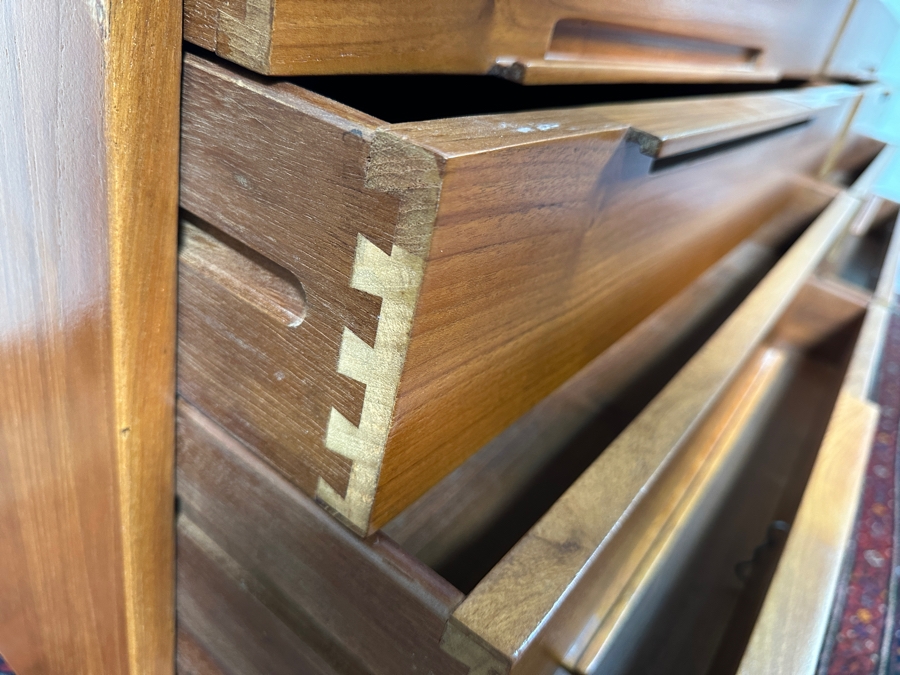 Custom Mid-Century Modern Teak 8-Drawer Chest Of Drawers Dresser 72W X 19D X 31H [Photo 9]