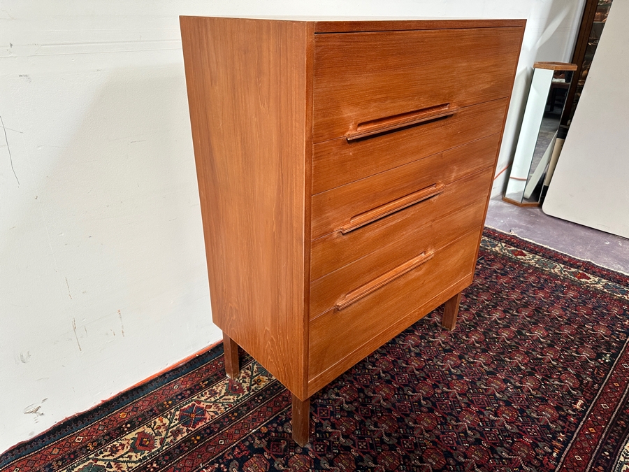 Just Added - Custom Mid-Century Modern Teak 6-Drawer Highboy Chest Of Drawers Dresser 36.5W X 19D X 47H [Photo 10]
