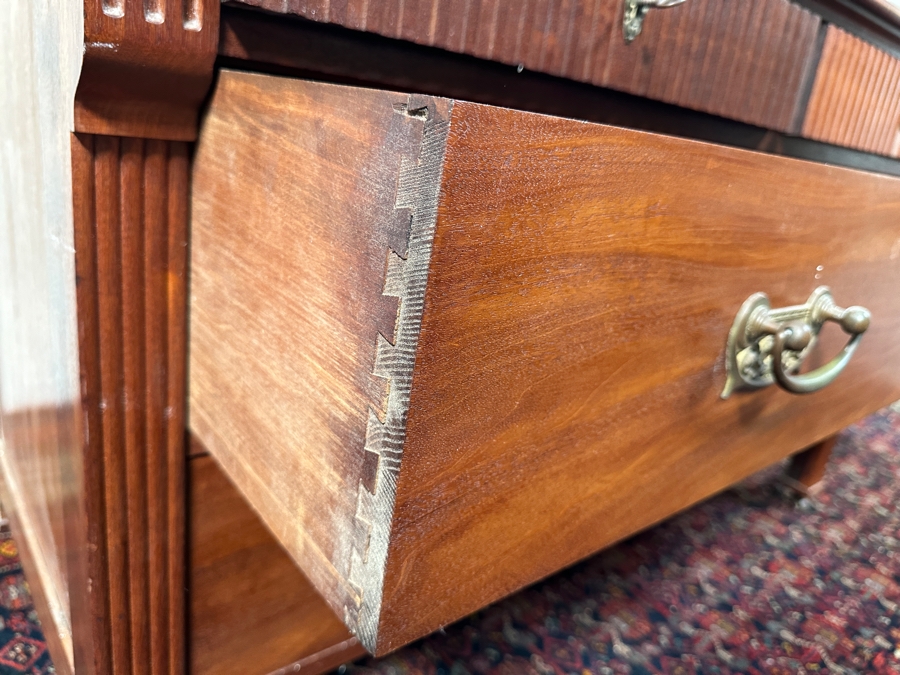 Antique Chest Of Drawers With Lockable Drawers And Adjustable Swing Mirror 50W X 24D X 72H [Photo 9]