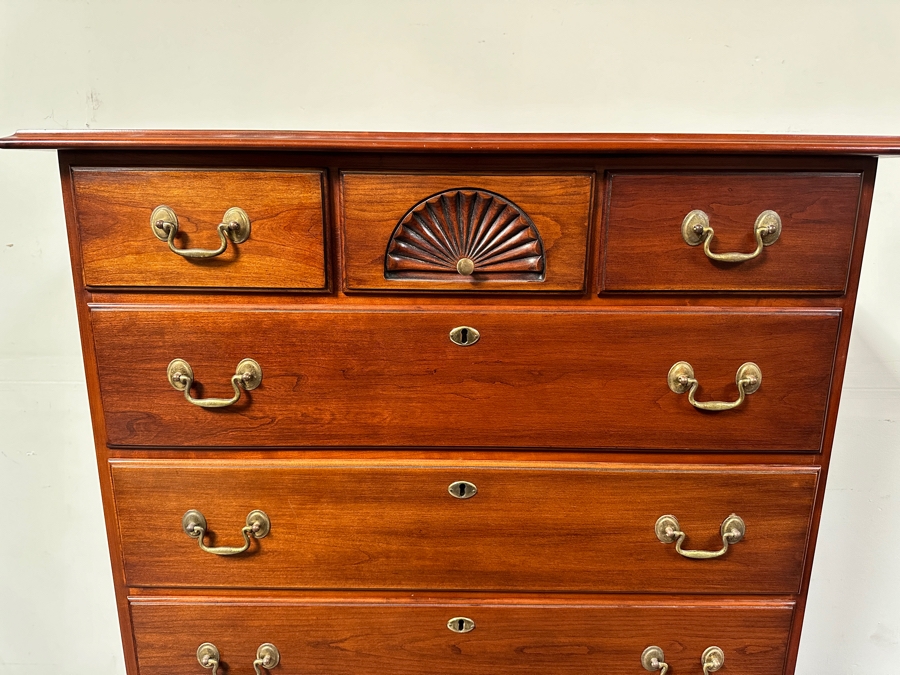 Vintage Statton Americana Furniture Highboy 9-Drawer Chest Of Drawers Dresser 37W X 19D X 63H [Photo 4]