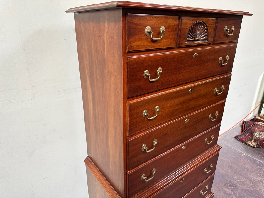 Vintage Statton Americana Furniture Highboy 9-Drawer Chest Of Drawers Dresser 37W X 19D X 63H [Photo 8]