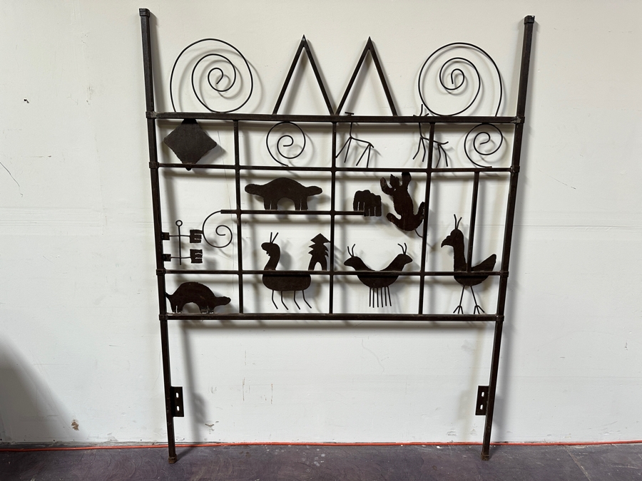 Custom Wrought Iron Headboard Featuring Various Animals 60.5W X 78.5H [Photo 2]