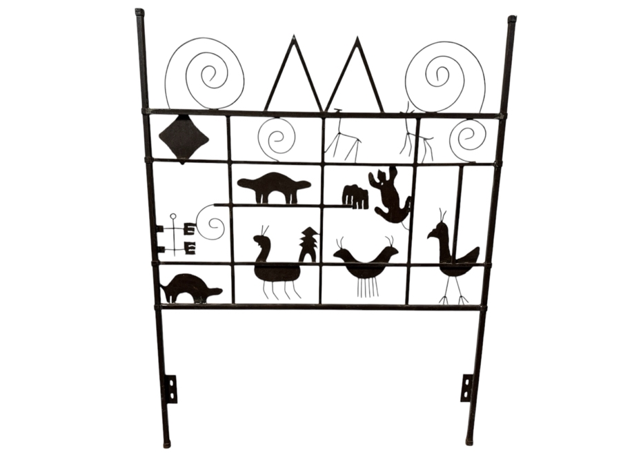 Custom Wrought Iron Headboard Featuring Various Animals 60.5W X 78.5H [Photo 1]