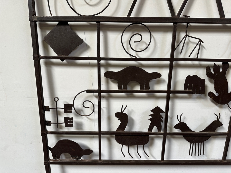 Custom Wrought Iron Headboard Featuring Various Animals 60.5W X 78.5H [Photo 3]