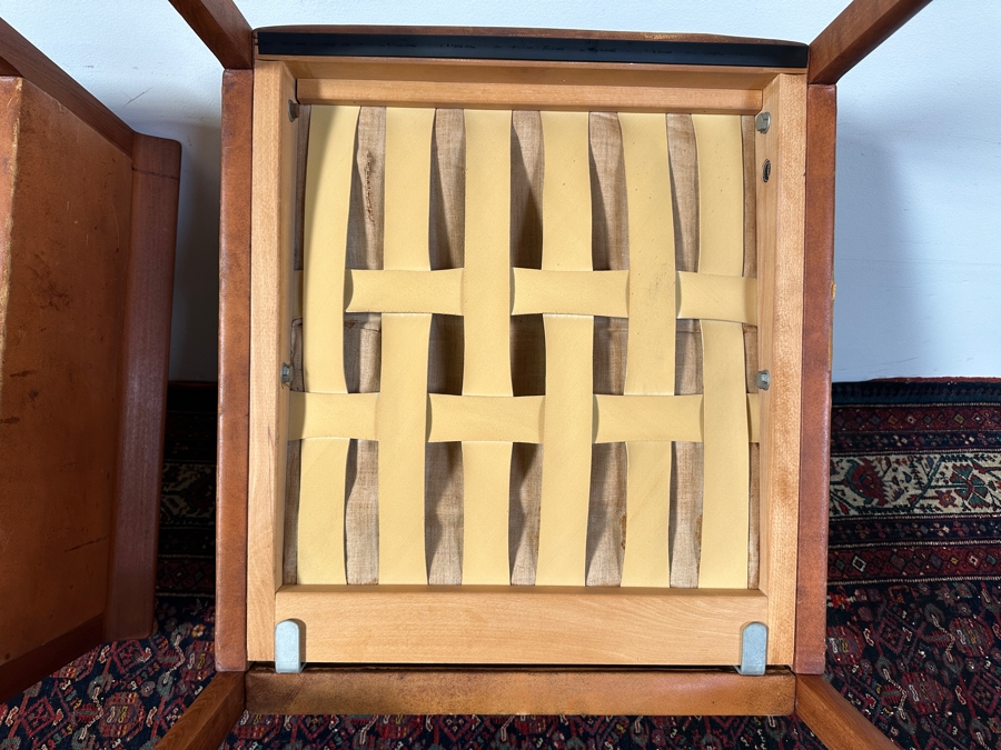 Pair Of Vintage Mid-Century Danish Modern Teak And Leather Armchairs Designed By Knut Saeter For Vatne Mobler 28W X 27D X 28H [Photo 13]