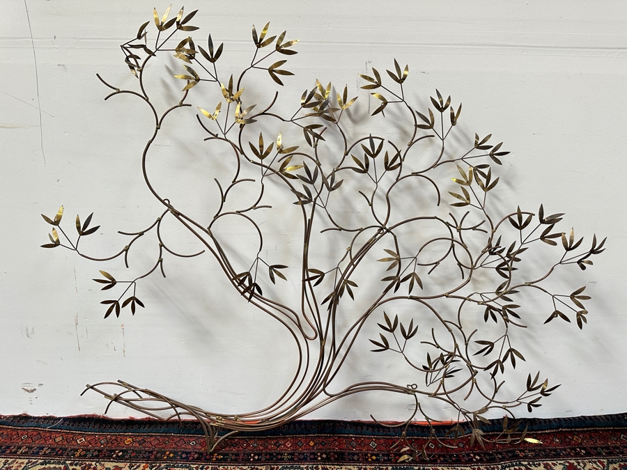 Large Brass Tree Wall Sculpture Attributed To Curtis Jere 56W X 47H [Photo 3]