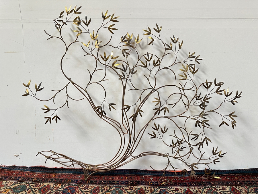 Large Brass Tree Wall Sculpture Attributed To Curtis Jere 56W X 47H [Photo 6]