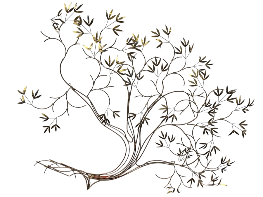 Large Brass Tree Wall Sculpture Attributed To Curtis Jere 56W X 47H [Photo 1]
