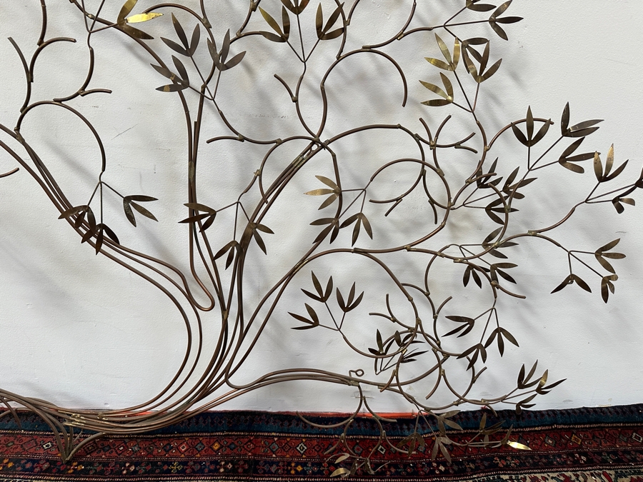 Large Brass Tree Wall Sculpture Attributed To Curtis Jere 56W X 47H [Photo 5]