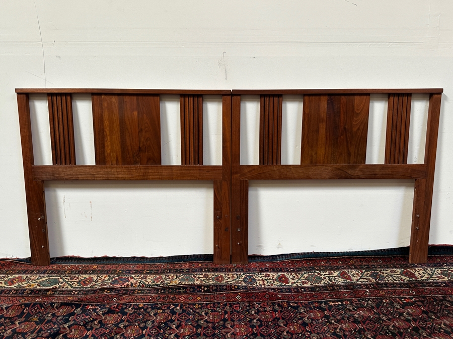 Pair Of Teak Twin Size Headboards (Use As King Headboard) 41W Each X 36H [Photo 2]