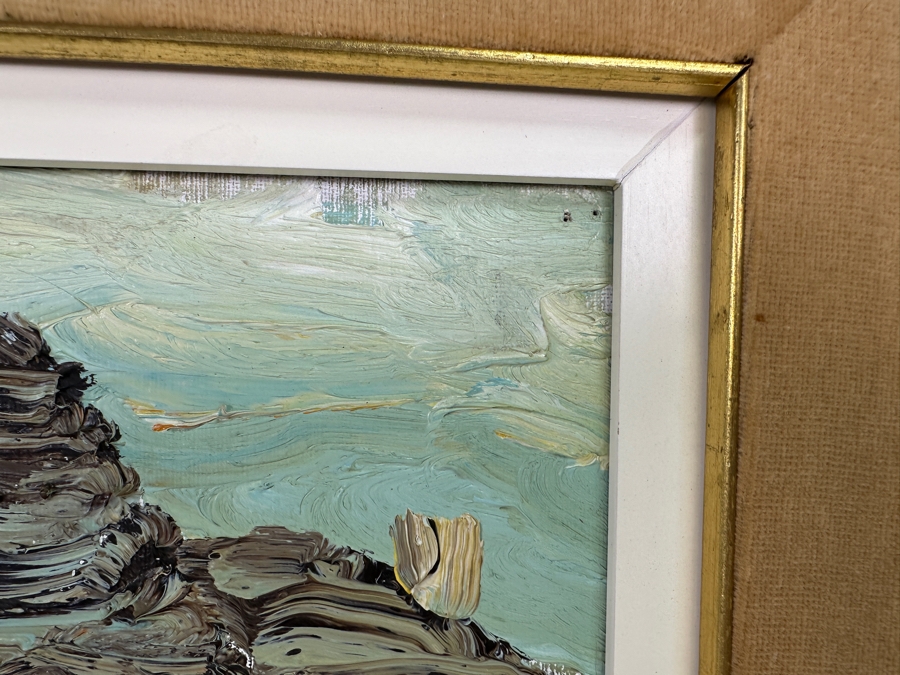 Dino Tronchin (20th Century, Italian) Original Abstract Expressionist Oil Painting On Canvas Artist Signed Lower Left Titled And Signed On Verso 16 X 12 [Photo 7]