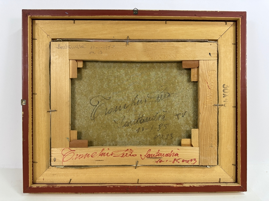 Dino Tronchin (20th Century, Italian) Original Abstract Expressionist Oil Painting On Canvas Artist Signed Lower Left Titled And Signed On Verso 16 X 12 [Photo 7]