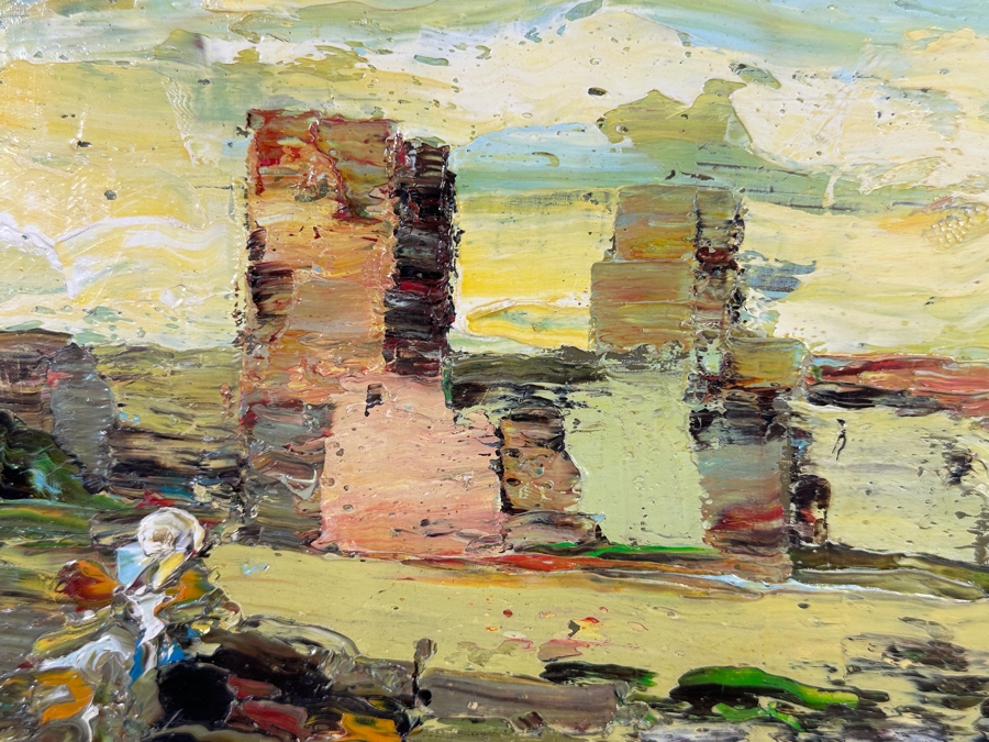 Dino Tronchin (20th Century, Italian) Original Abstract Expressionist Oil Painting On Canvas Artist Signed Lower Left Titled And Signed On Verso 16 X 12 [Photo 4]