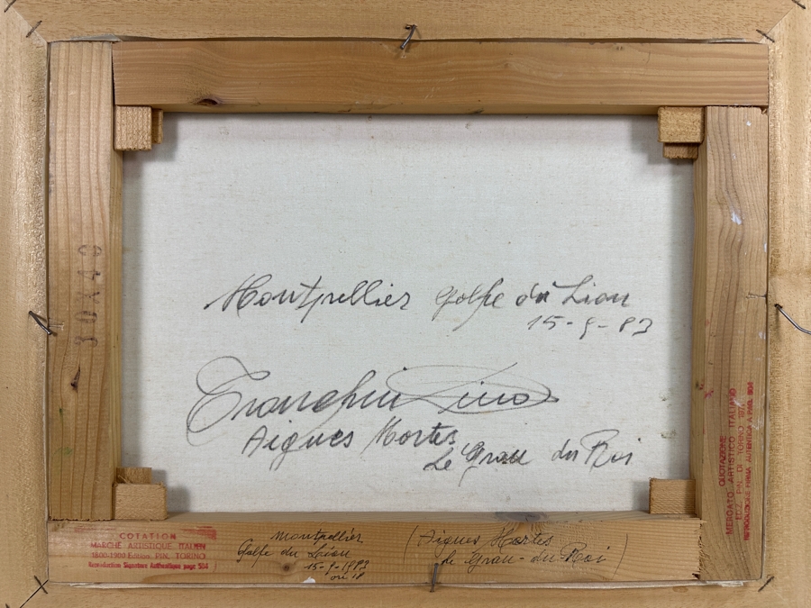 Dino Tronchin (20th Century, Italian) Original Abstract Expressionist Oil Painting On Canvas Artist Signed Lower Left Titled And Signed On Verso 16 X 12 [Photo 7]