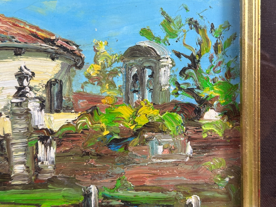 Dino Tronchin (20th Century, Italian) Original Abstract Expressionist Oil Painting On Canvas Artist Signed Lower Left Titled And Signed On Verso 16 X 12 [Photo 6]