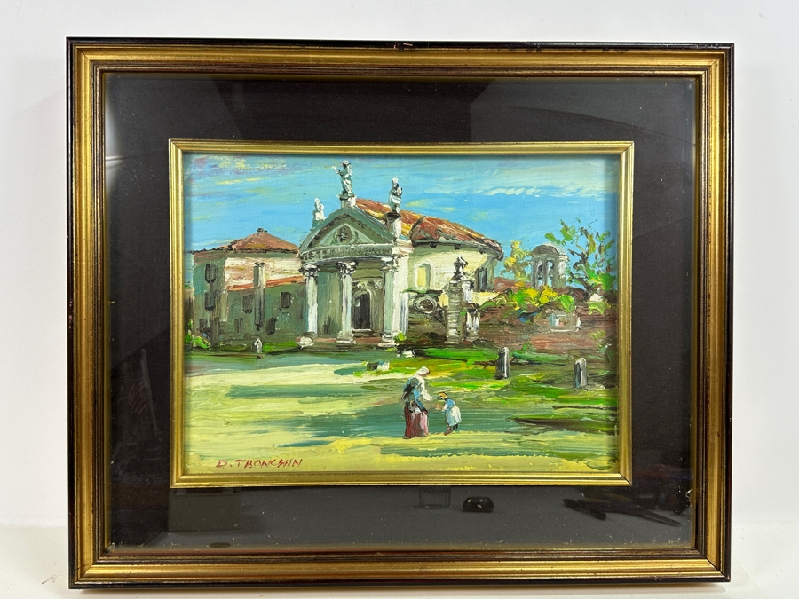 Dino Tronchin (20th Century, Italian) Original Abstract Expressionist Oil Painting On Canvas Artist Signed Lower Left Titled And Signed On Verso 16 X 12 [Photo 2]