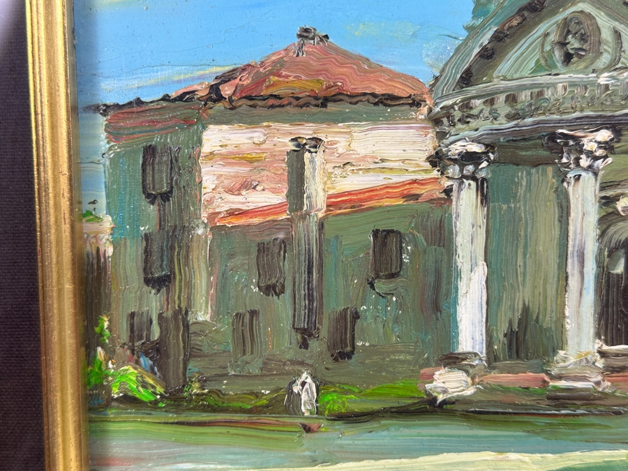 Dino Tronchin (20th Century, Italian) Original Abstract Expressionist Oil Painting On Canvas Artist Signed Lower Left Titled And Signed On Verso 16 X 12 [Photo 5]