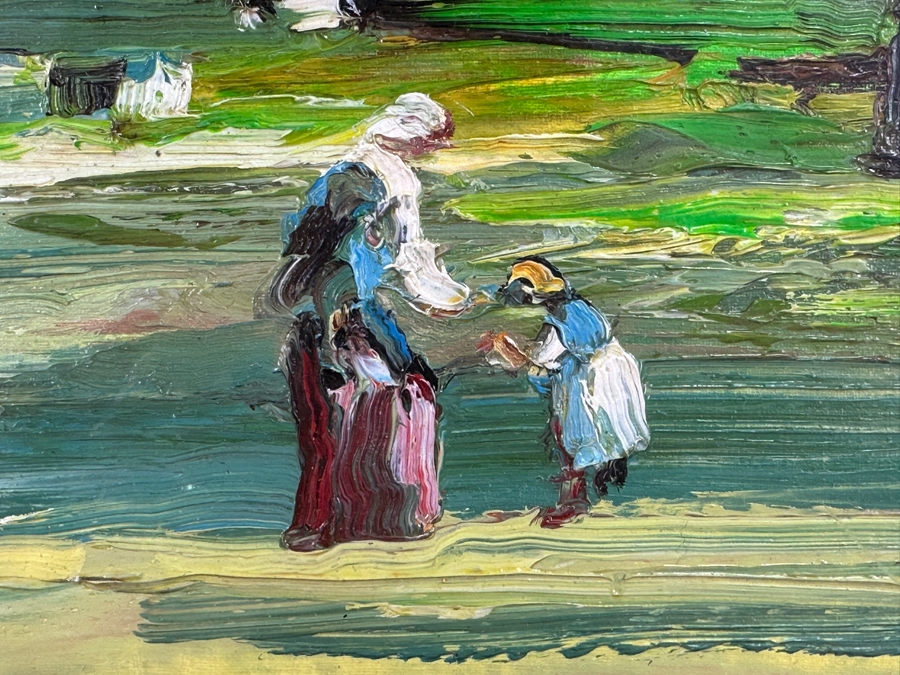 Dino Tronchin (20th Century, Italian) Original Abstract Expressionist Oil Painting On Canvas Artist Signed Lower Left Titled And Signed On Verso 16 X 12 [Photo 7]