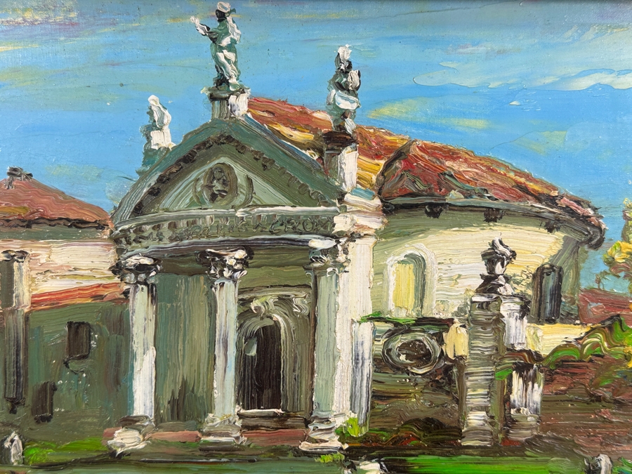 Dino Tronchin (20th Century, Italian) Original Abstract Expressionist Oil Painting On Canvas Artist Signed Lower Left Titled And Signed On Verso 16 X 12 [Photo 4]