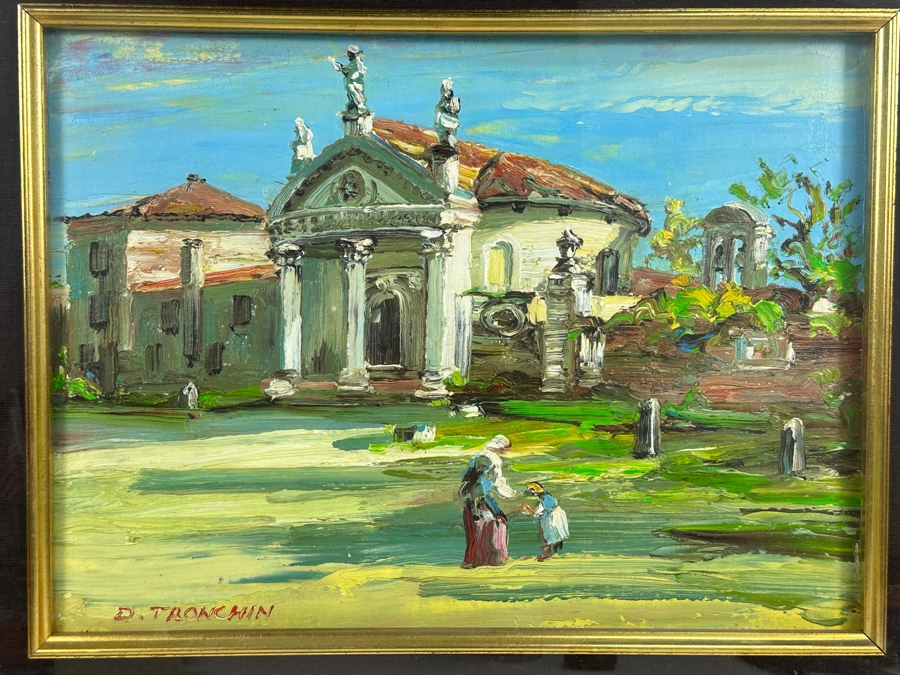 Dino Tronchin (20th Century, Italian) Original Abstract Expressionist Oil Painting On Canvas Artist Signed Lower Left Titled And Signed On Verso 16 X 12 [Photo 3]