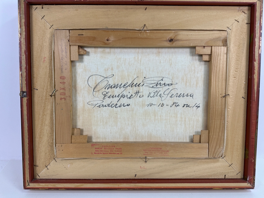 Dino Tronchin (20th Century, Italian) Original Abstract Expressionist Oil Painting On Canvas Artist Signed Lower Left Titled And Signed On Verso 16 X 12 [Photo 9]